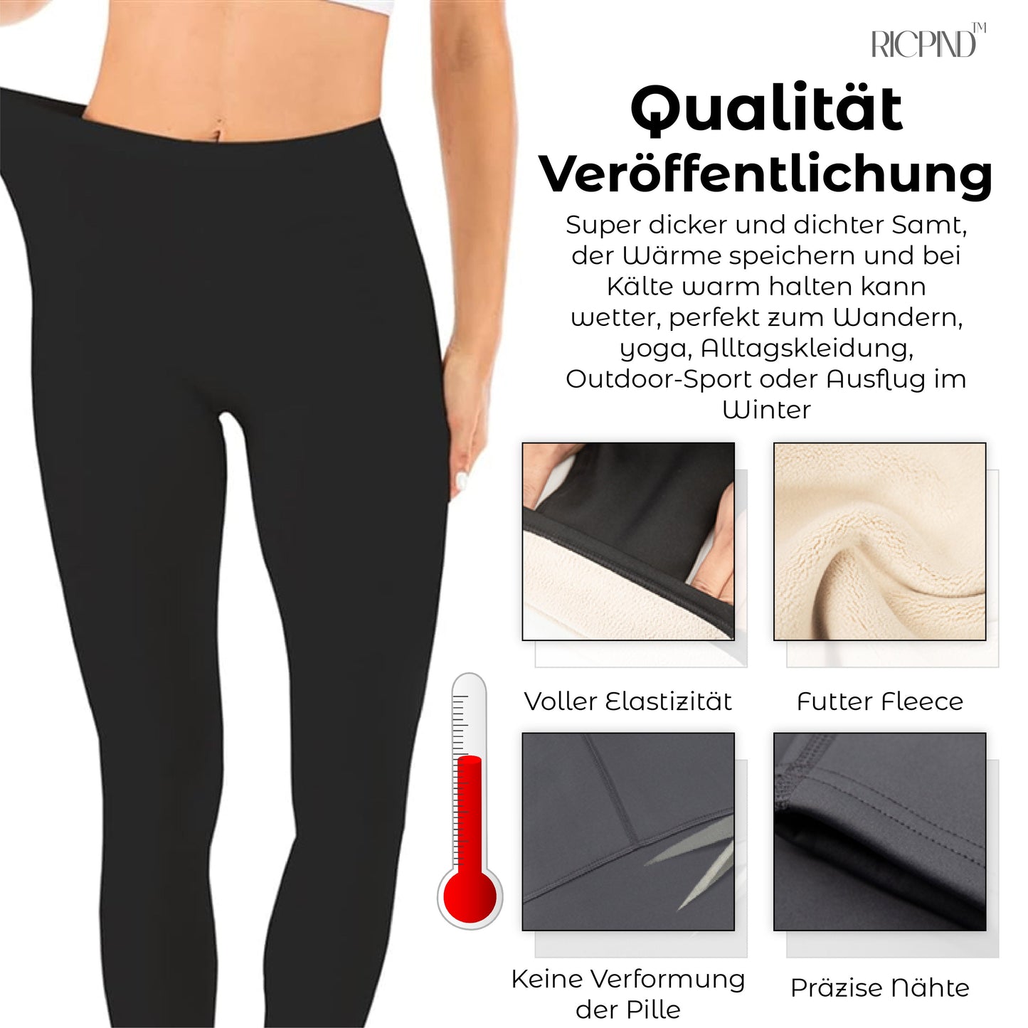 RICPIND Warmes Plüsch Gemütliche Passform Winter Leggings