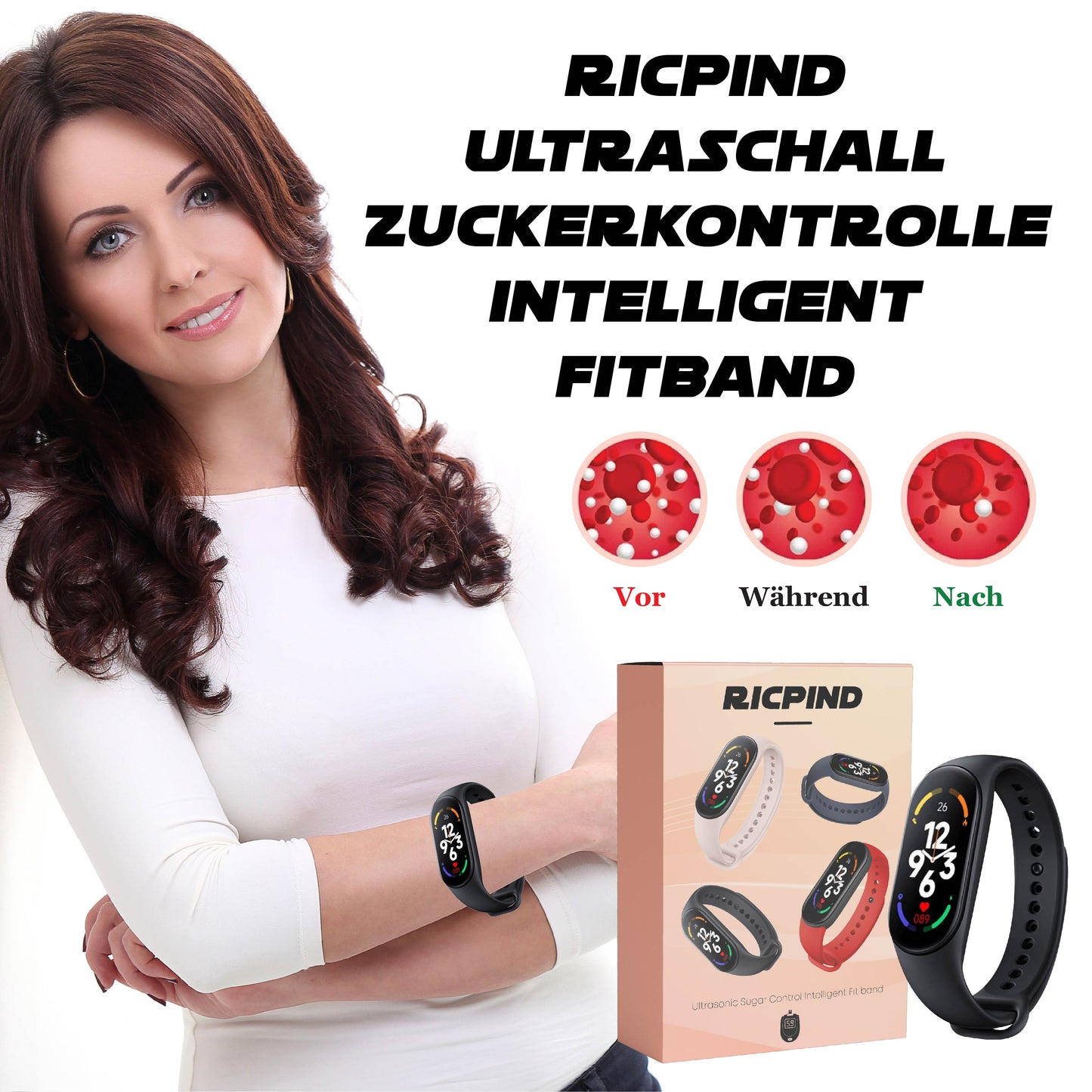 Ricpind Ultraschall ZuckerKontrolle Intelligent Fitband